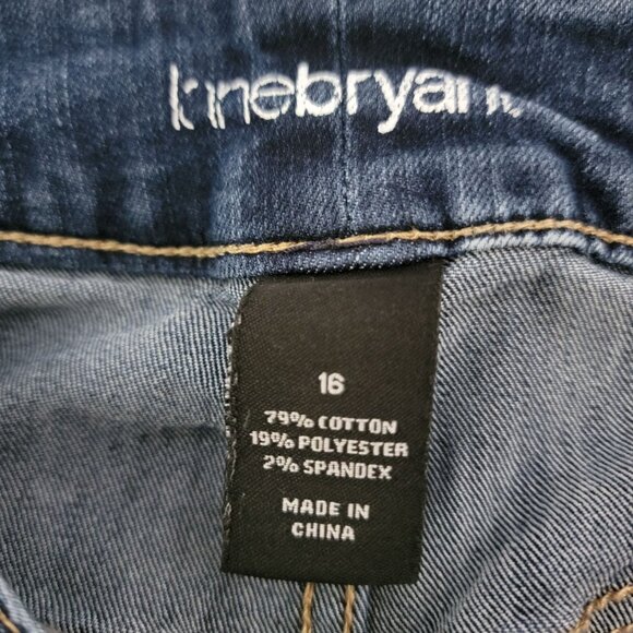 Lane Bryant Womens Jeans Size18 Mid Rise Tapered Leg Whiskered Blue Denim - Picture 3 of 12